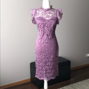 Lavender Lace Evening Dress